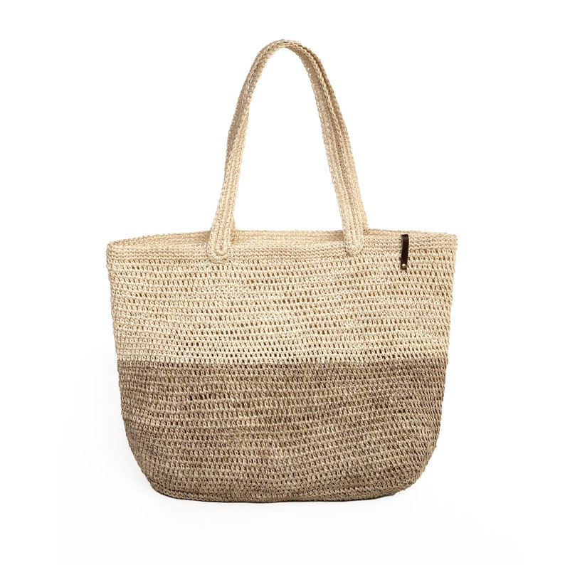 Sisal Tote Large Bag, Colorful Beige and Natural, Hand Woven market bag, beach bag, cute handmade tote bag, Summer Accessory IndieArt immagine 10