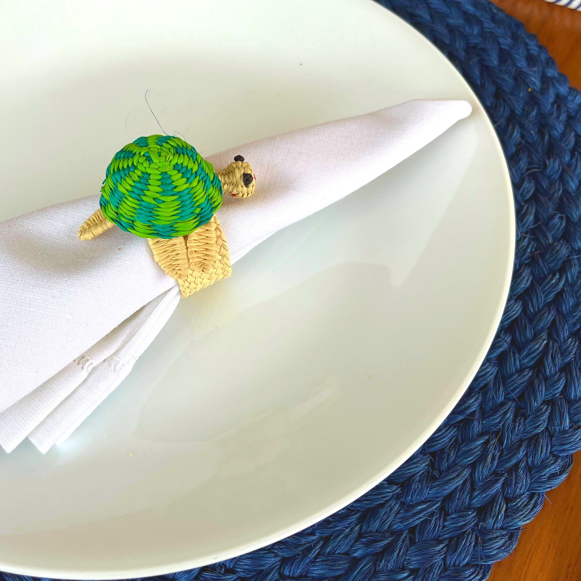 Turtle Napkin Tutorial Woven Palm Napkin Rings: Turtle Decor, Table Accesory Setting - Etsy