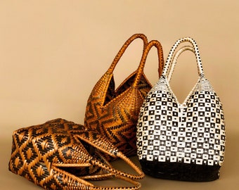 Wicker Basket, decorative basket bin, Colombian small purse 4 tetas small hand bag, Summer Decor, Rustic Decor | IndieArt