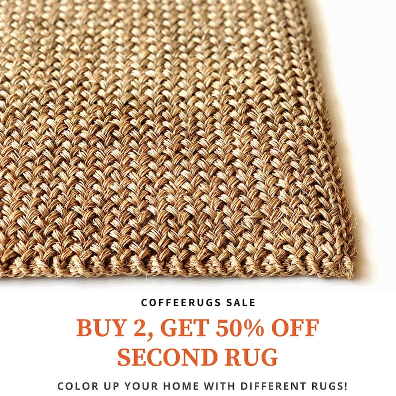 Entryway Rug, Indoor Doormat Natural Sisal Rug, Handwoven Welcome Mat, Bedside Rug, Housewarming Mat, New Home Gift, Summer Decor image 8