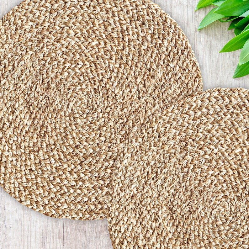 natural round placemats hand braided
