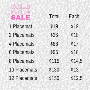 natural placemats sale
