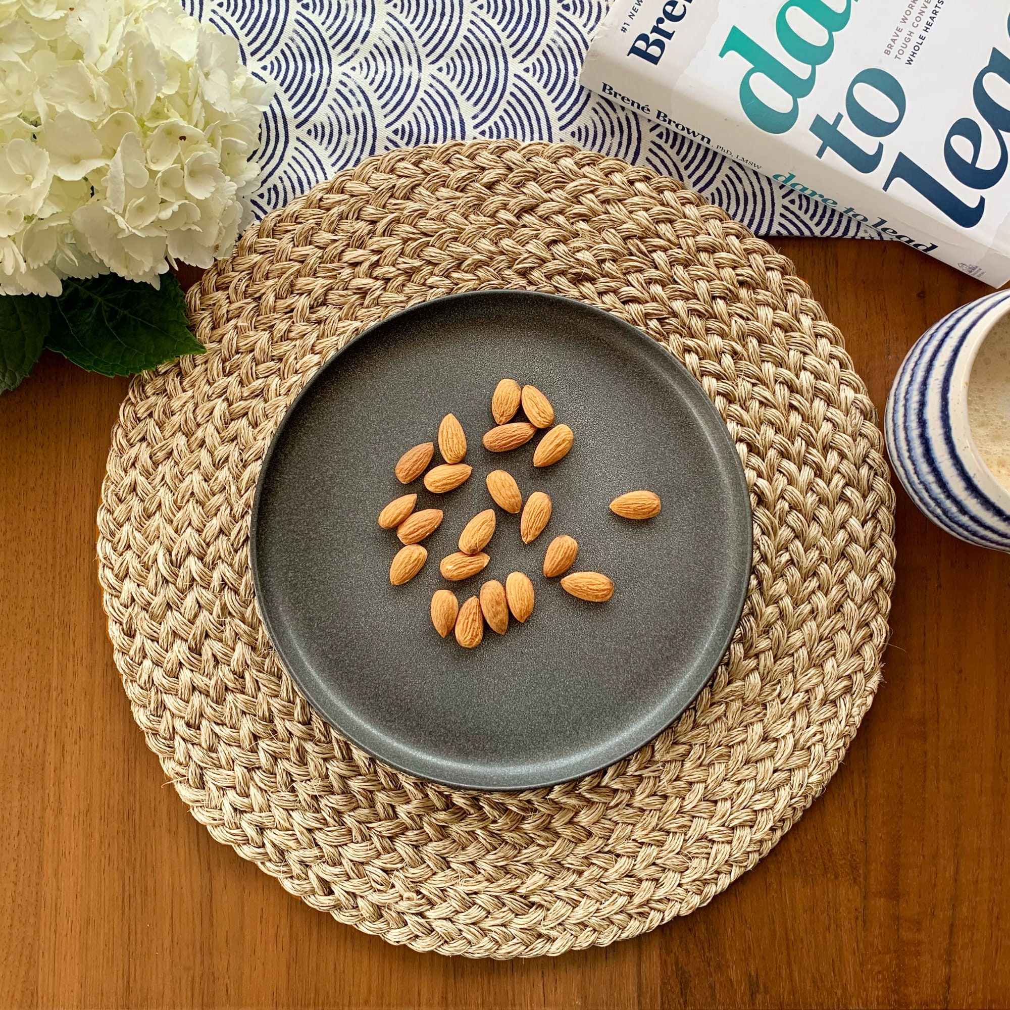 Round Natural Placemats Set for Dining Table, Hand Braided 14inch, Ho…