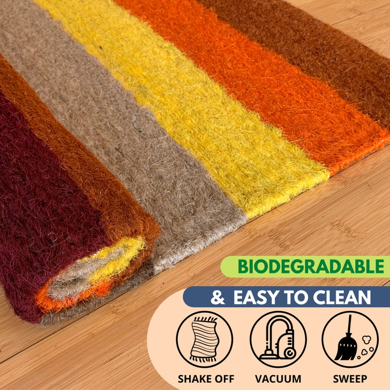 jute natural orange rug