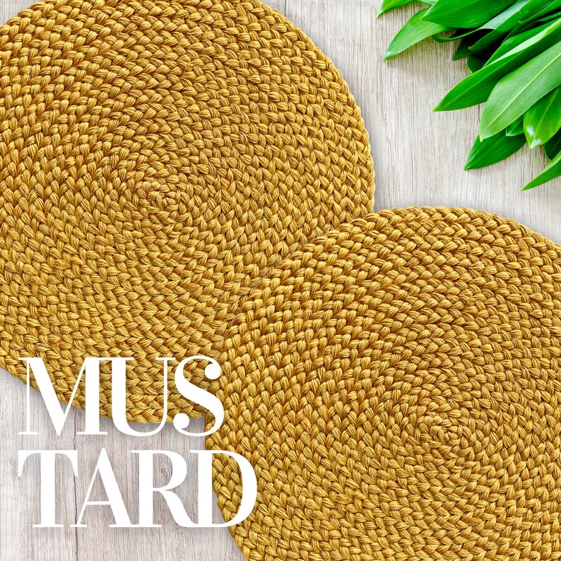 Round Natural Placemats Set for Dining Table Hand Braided Etsy