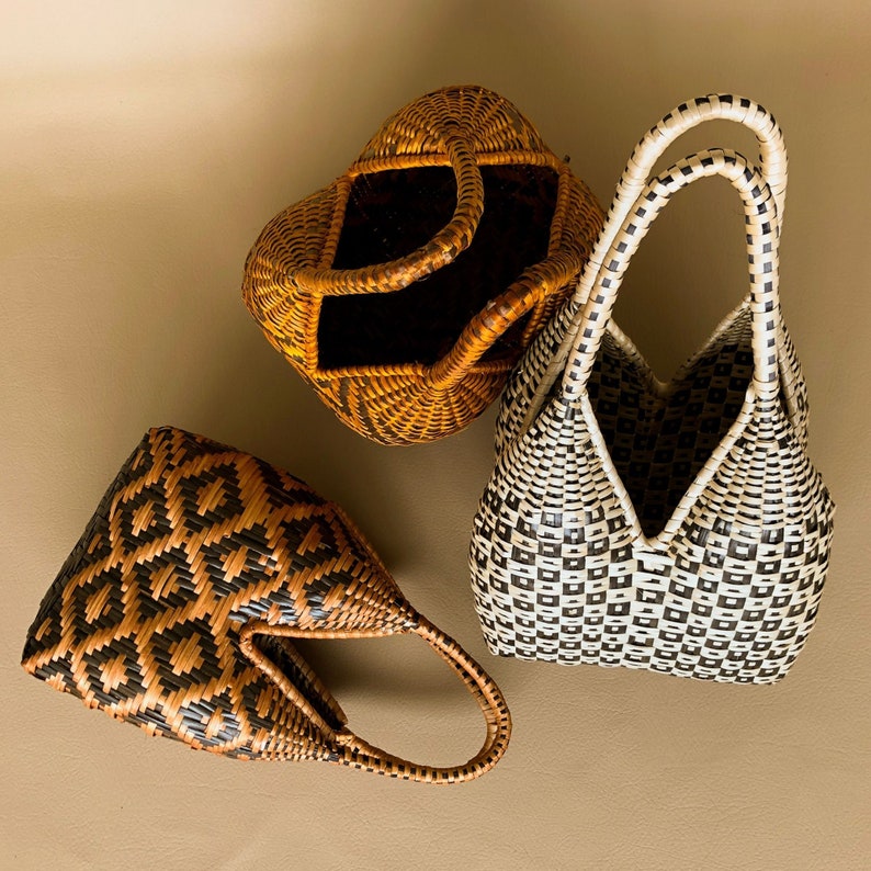 Wicker Basket, decorative basket bin, Colombian small purse 4 tetas small hand bag, Summer Decor, Rustic Decor IndieArt image 7