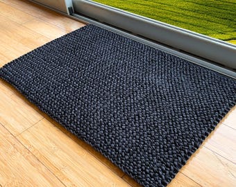 Handwoven Sisal Rug: Natural Fiber Doormat, Bedside Accent Rug, Welcome Mat, Boho Decor, Entryway Rug, Front Door Mat, Fall Home Decor