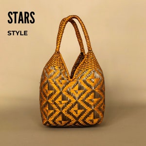 Wicker Basket, decorative basket bin, Colombian small purse 4 tetas small hand bag, Summer Decor, Rustic Decor IndieArt image 4