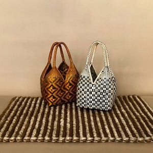 Wicker Basket, decorative basket bin, Colombian small purse 4 tetas small hand bag, Summer Decor, Rustic Decor IndieArt image 9