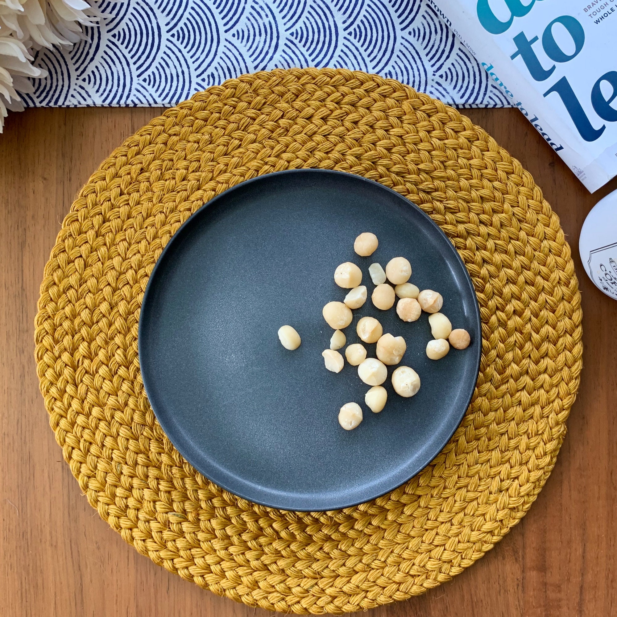 Round Natural Placemats Set for Dining Table Hand Braided Etsy