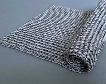 Gray Welcome Mat : Handwoven Boho Doormat, Braided Sisal Rug, Gray Entryway Rug, Bedside, Fall Home Decor