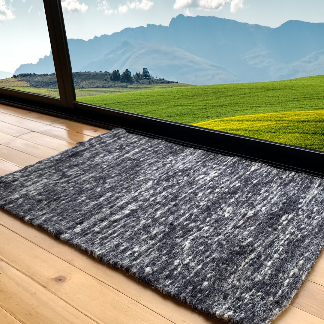 Entryway Rug Indoor Door Mat, Natural Fiber Black Braided Small Rug, Hand  Woven Boho Premium Sisal Doormat Indieart 