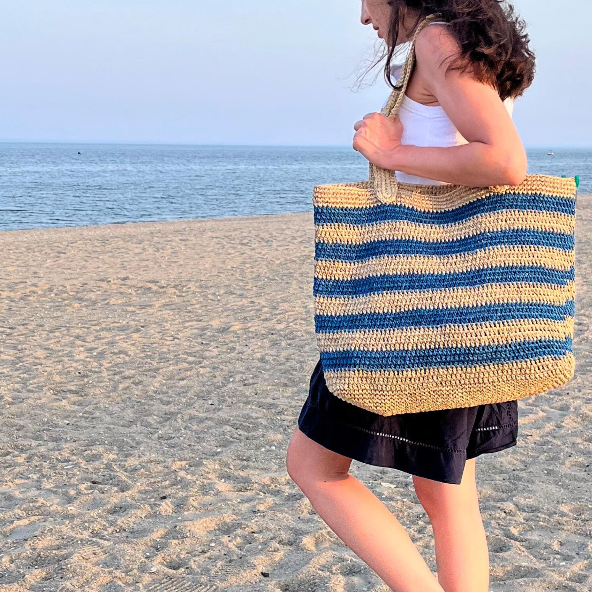Blue Woven Bag - Etsy