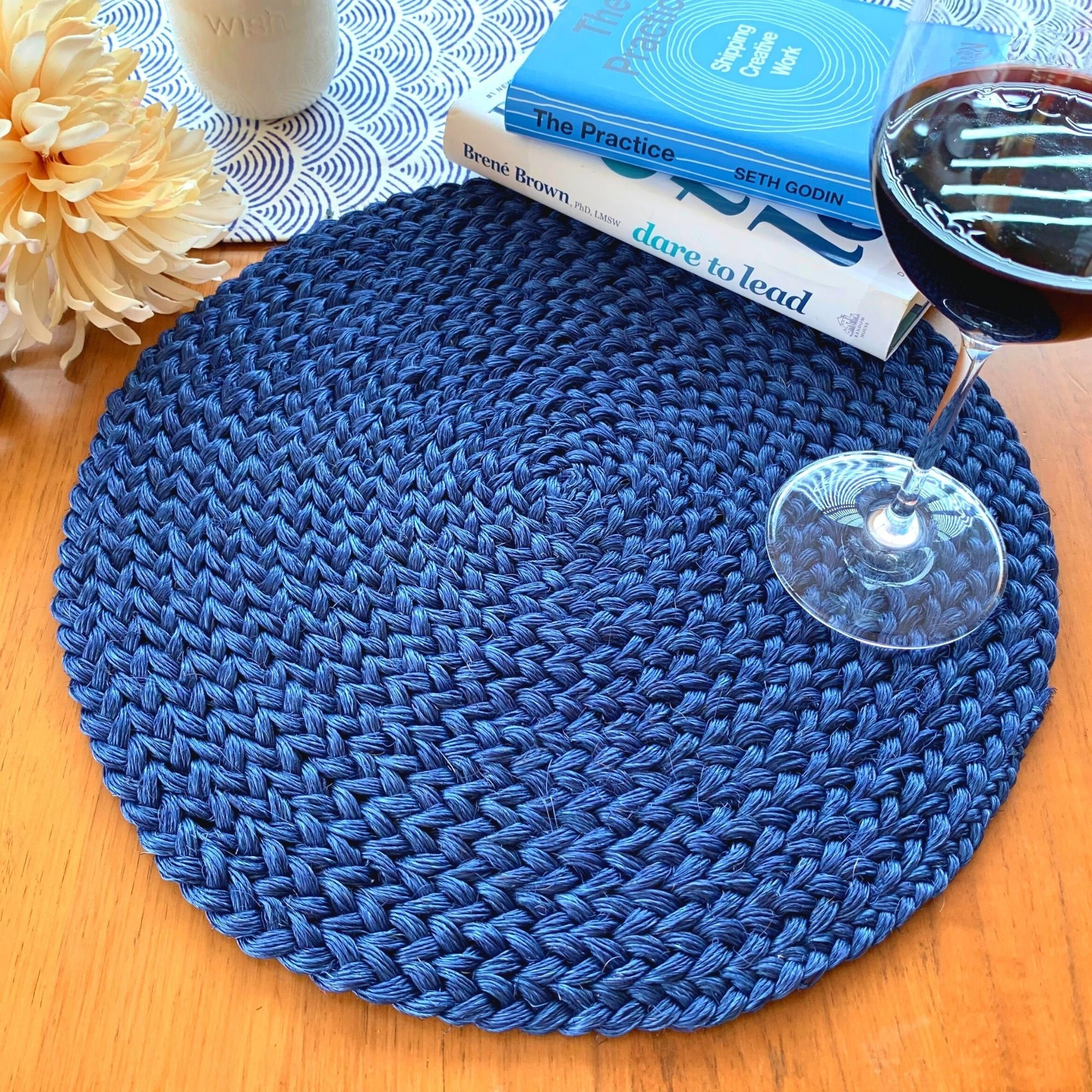 Petrol Blue Cotton Placemats 12 Units