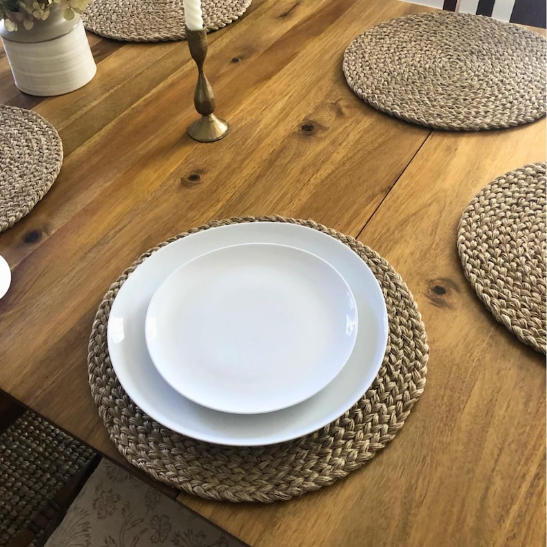 round natural placemats