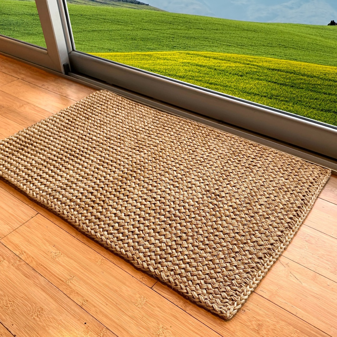 Entryway Rug Indoor Door Mat, Natural Fiber Green Braided Small Rug, Hand  Woven Boho Premium Sisal Doormat, Welcome Mat Indieart 