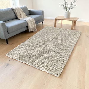 natural area rug, handmade natural color