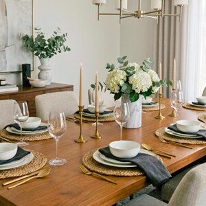 natural round placemat table set for wedding