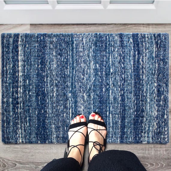 Orange Stripes Indoor Door Mat - Colorful Sisal Rug