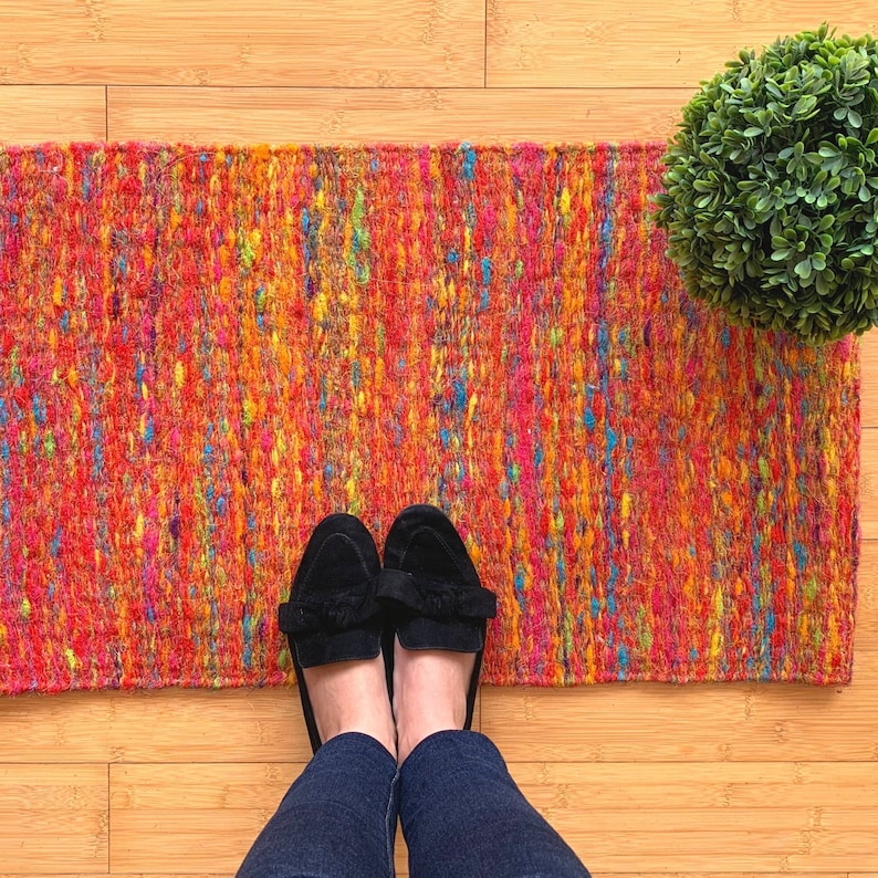 Entryway Rug Indoor Outdoor Door Mat Colorful Red Lava Small Etsy