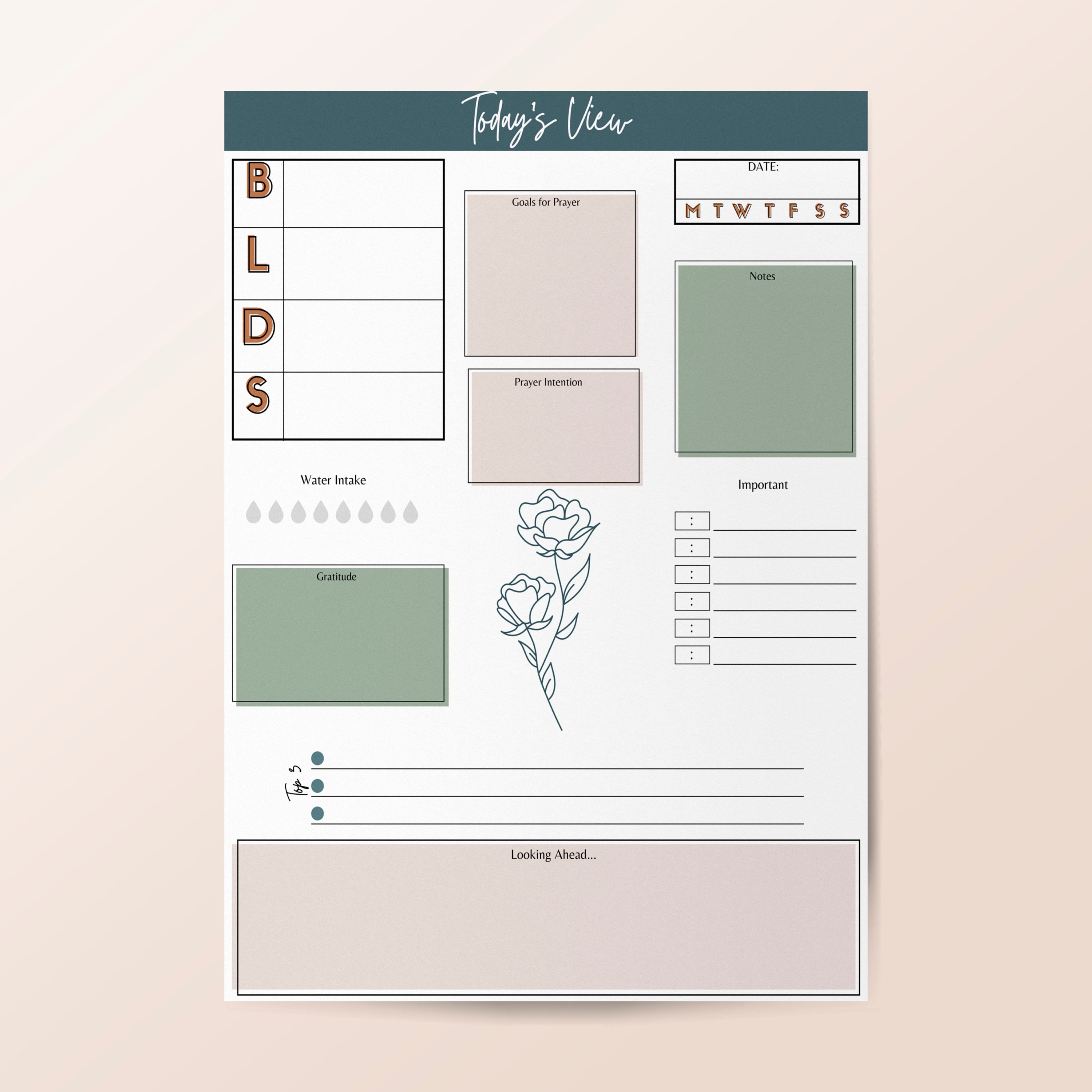 Printable christian day planner instant download etsy