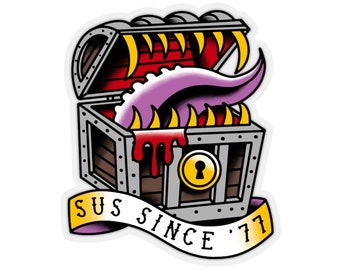 Old School: Monsters Flash Mimic Stickers / Dungeons and Dragons / D&D / Old School / Traditional / Tattoo Flash / Tabletop