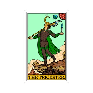 De Trickster Tarot Card Stickers / Loki / Thor / Tom Hiddleston / Tarot / Rider Waite / Parodie / Comic Book / Marvel / MCU