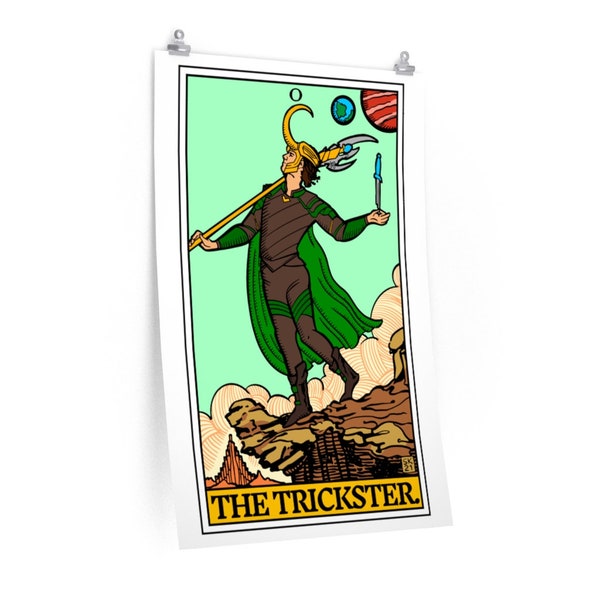 The Trickster Tarot Card Print / Loki / Thor / Tom Hiddleston / Tarot / Rider Waite / Parody / Comic Book / Marvel / MCU