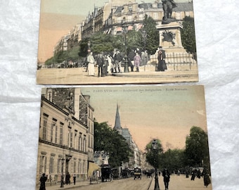 1900s - Lot of 2 Vintage Paris Postcards - Place Wagram - Batignolles
