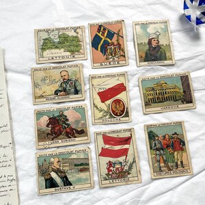 Années 30 - 10 cartes de collection françaises de la chocolaterie Pupier - Cartes françaises sur l'Europe