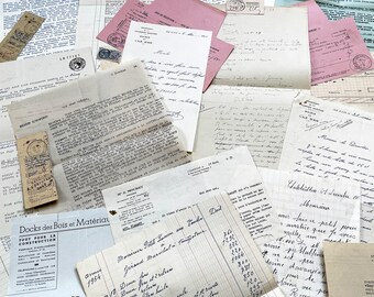 1950s - Vintage Ephemera Lot – French Letters, Invoices and Legal Documents from Notary Archive