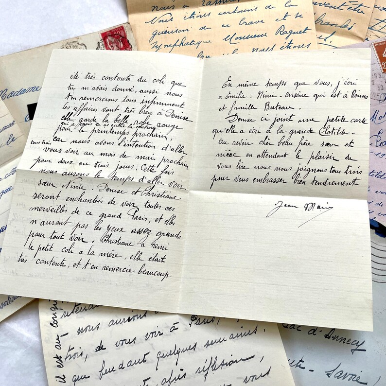 1930s - French Handwritten Letters Set - Vintage European ...