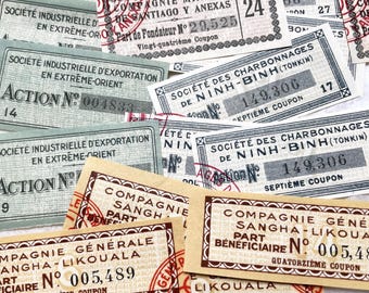 1920s - 1940s - Set of 30 bearer bonds from French companies