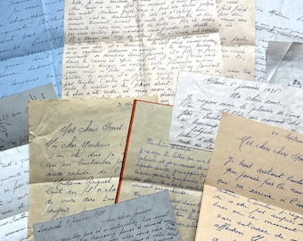1930s - Vintage French Letters - Set of 10 Personal Correspondence