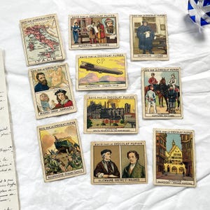 Années 30 - 10 cartes de collection françaises de la chocolaterie Pupier - Cartes françaises sur l'Europe