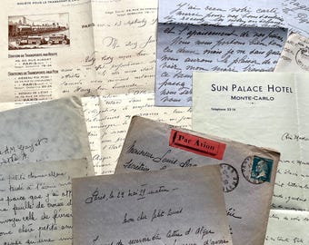 1930s - French Letters Lot - Vintage Paris Ephemera and Correspondence