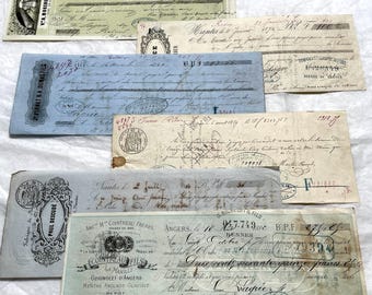 Mid 19th Century - Set of 6 French Exchange Letters - Financial History