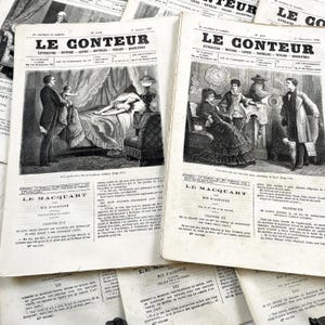 1881 - 2 journaux littéraires français « Le conteur » avec de belles gravures - 16 pages par numéro