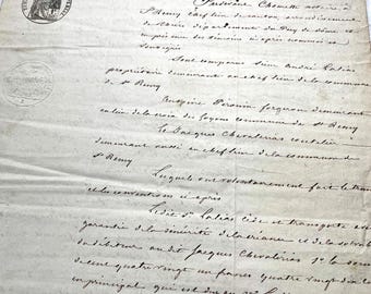 Mid 19th Century - French Notarial Act - Historical Legal Document