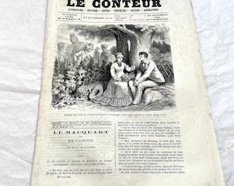 Late 19th Century - French Le Conteur Newspaper - Vintage Illustrated Journal