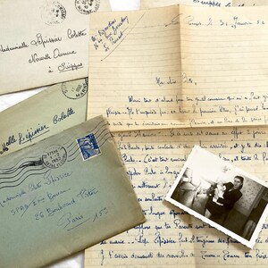 1950s - 10 letters or cards - French letters in their envelope