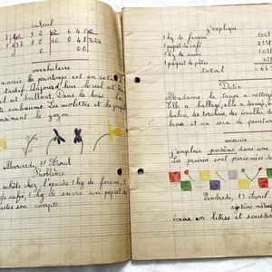 1950s - 26-pages French school workbook - Pages of writing