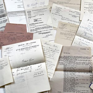 1950s - Vintage French Notary Documents Lot – 1950s Legal & Administrative Papers - Documents found in a bailiff's office from 1950s