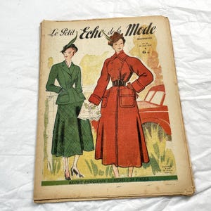 1940s - French fashion newspaper "Le Petit Echo de la Mode" with illustrations, articles and advertising - 1948