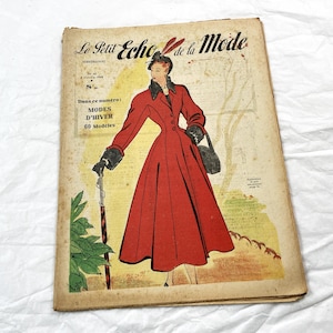 1940s - French fashion newspaper &quot;Le Petit Echo de la Mode&quot; with illustrations, articles and advertising - 1948