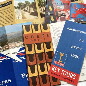 1960 年代 - ギリシャに関する 5 つのカラフルなリーフレット - 60 年前と同じように、今日の休暇を計画しましょう。