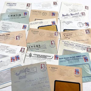 1950s - 20 French envelopes from 1950s-1960s - Without letters - Business Envelopes – Ephemera with Stamps & Letterheads – Industrial Mail