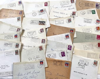 Años 60 - 30 medios sobres franceses - Sin letras en el interior