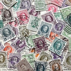 1910er - 1930er Jahre - Set mit 50 belgischen Briefmarken