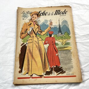 1940s - French fashion newspaper "Le Petit Echo de la Mode" with illustrations, articles and advertising - 1948